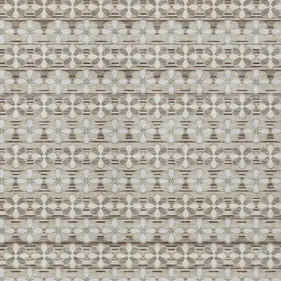 Ivory And Blue Striped Washable Indoor Outdoor Area Rug Photo 3