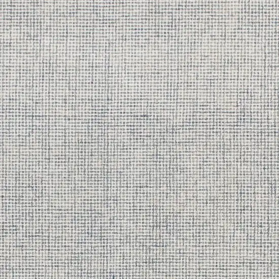 Ivory And Blue Wool Checkered Hand Tufted Square Rug Photo 4