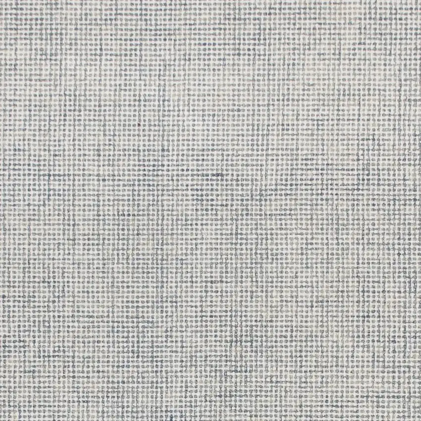Ivory And Blue Wool Checkered Hand Tufted Square Rug Photo 4