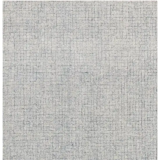 Ivory And Blue Wool Checkered Hand Tufted Square Rug Photo 5