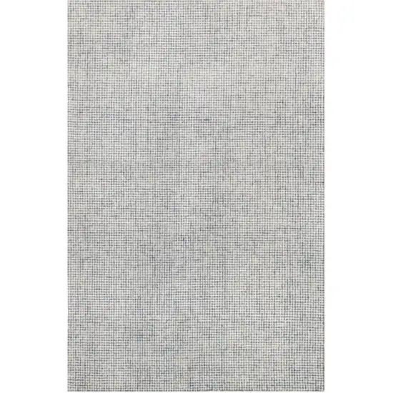 Ivory And Blue Wool Checkered Hand Tufted Square Rug Photo 2