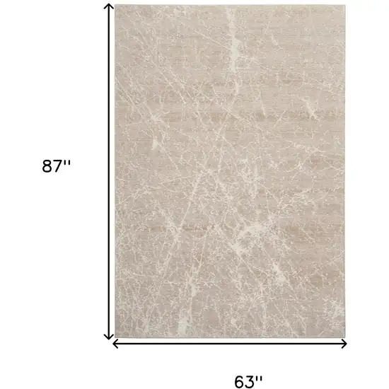 Ivory And Brown Abstract Area Rug Photo 3