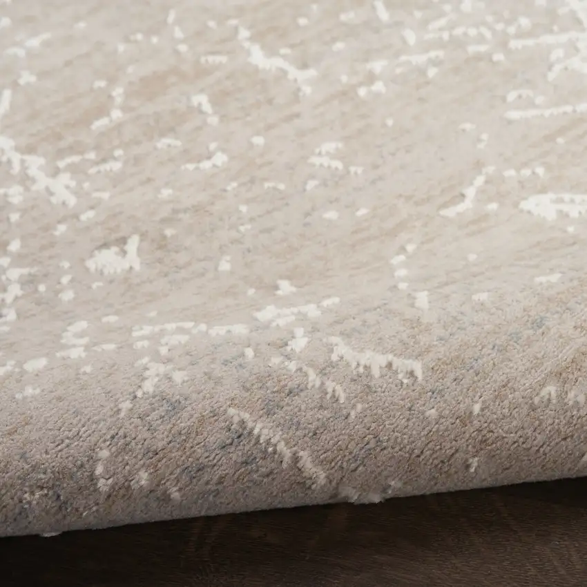 Ivory And Brown Abstract Area Rug Photo 7