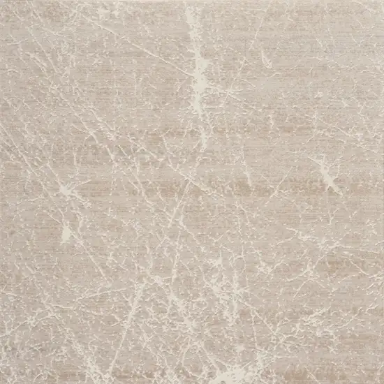 Ivory And Brown Abstract Area Rug Photo 6