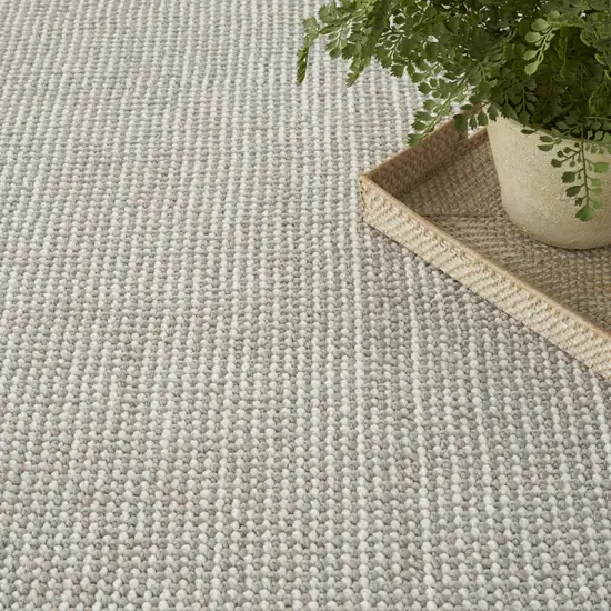 Ivory And Brown Abstract Area Rug Photo 9