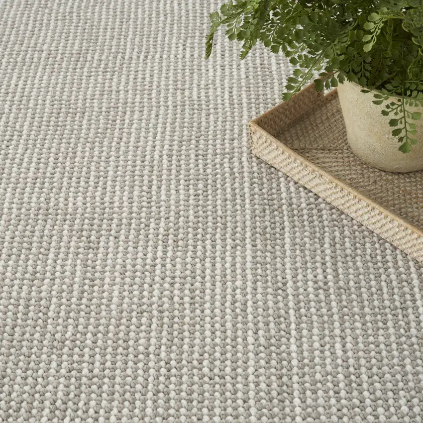 Ivory And Brown Abstract Area Rug Photo 8