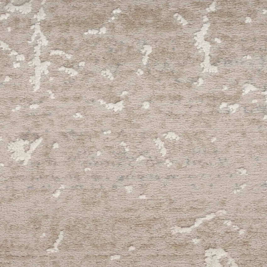 Ivory And Brown Abstract Area Rug Photo 2