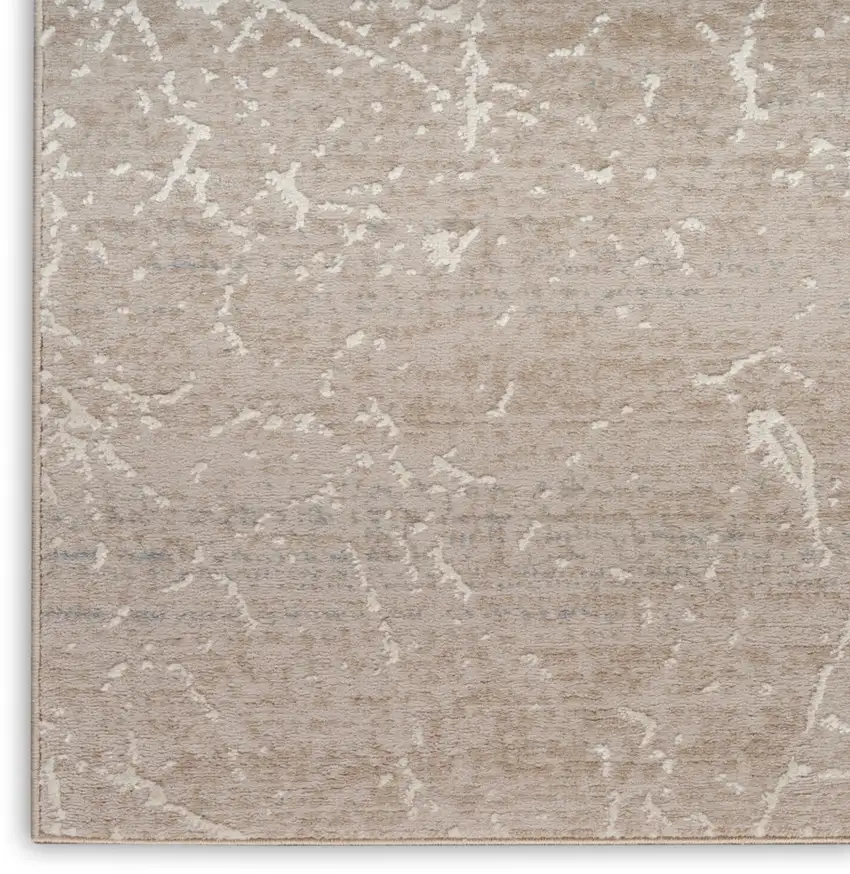 Ivory And Brown Abstract Area Rug Photo 9