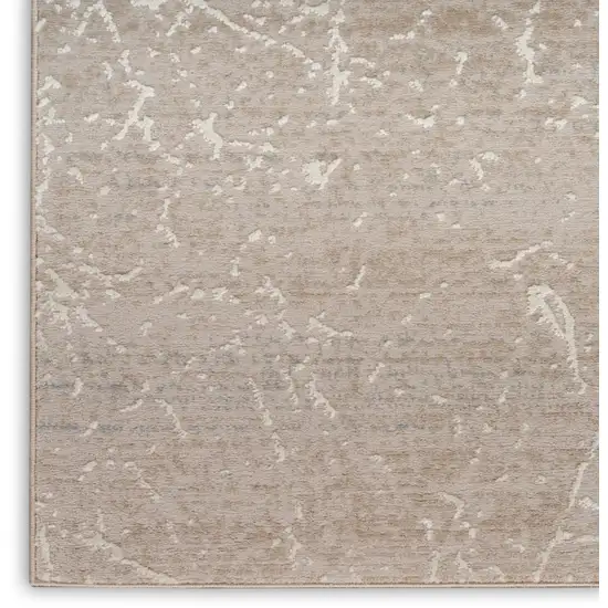 Ivory And Brown Abstract Area Rug Photo 9