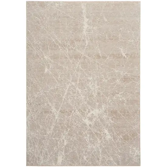 Ivory And Brown Abstract Area Rug Photo 5