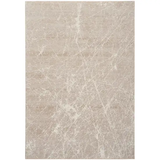 Ivory And Brown Abstract Area Rug Photo 7