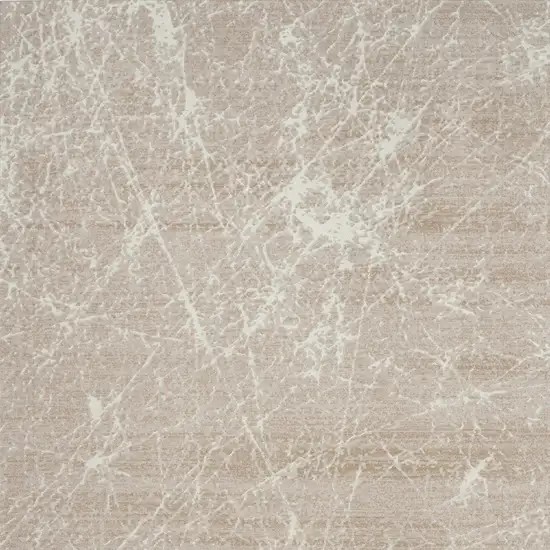 Ivory And Brown Abstract Area Rug Photo 7