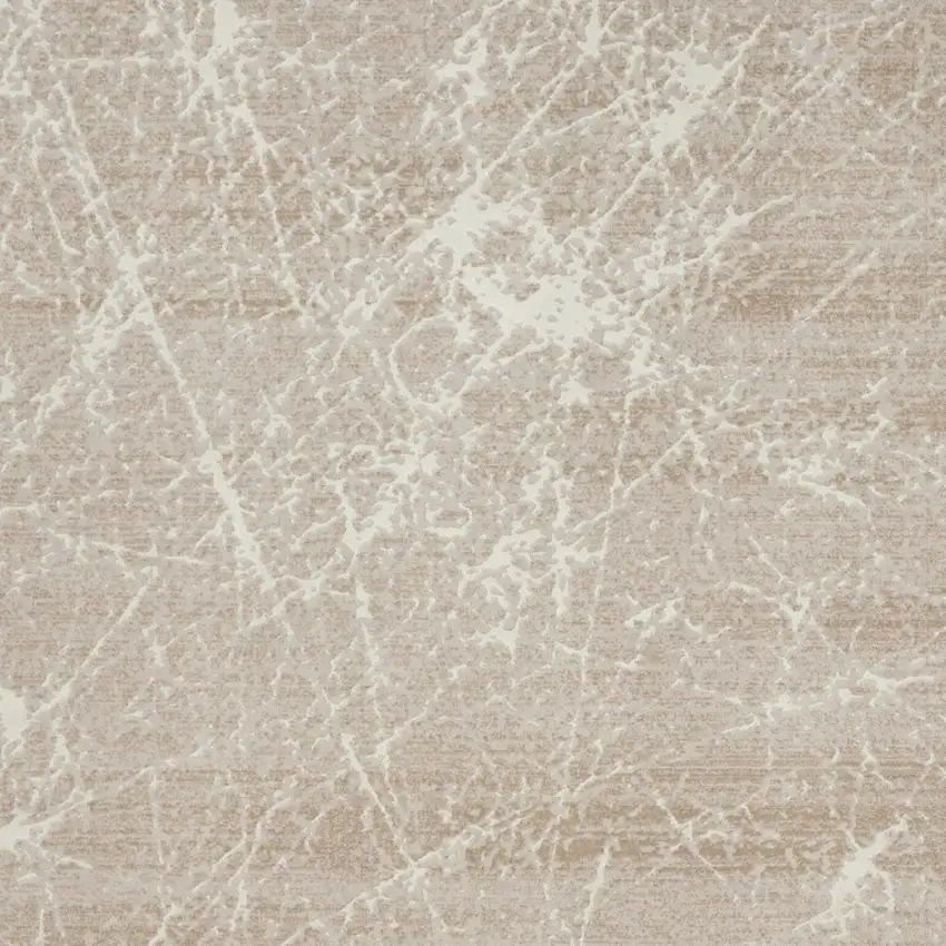 Ivory And Brown Abstract Area Rug Photo 6