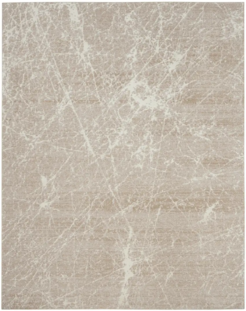 Ivory And Brown Abstract Area Rug Photo 5