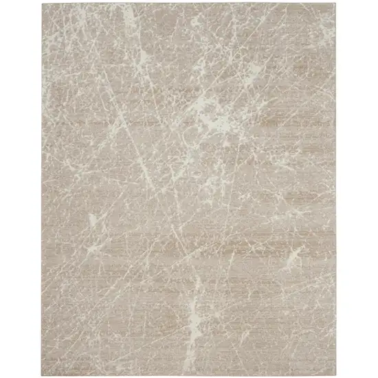 Ivory And Brown Abstract Area Rug Photo 5