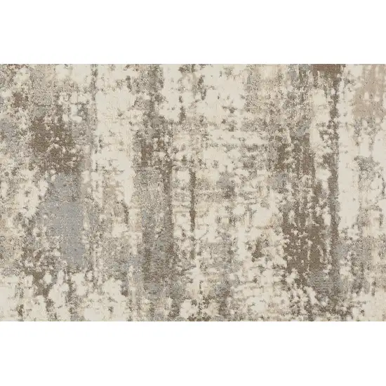 Ivory And Brown Abstract Area Rug Photo 7