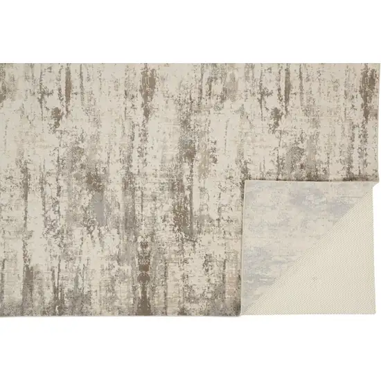 Ivory And Brown Abstract Area Rug Photo 3