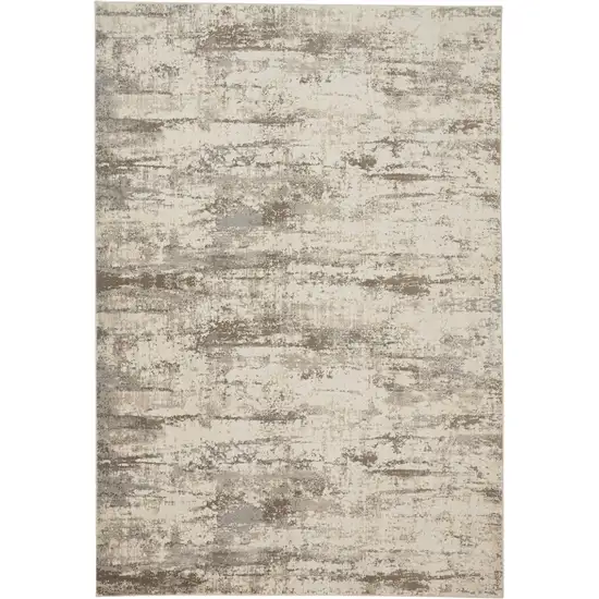 Ivory And Brown Abstract Area Rug Photo 1