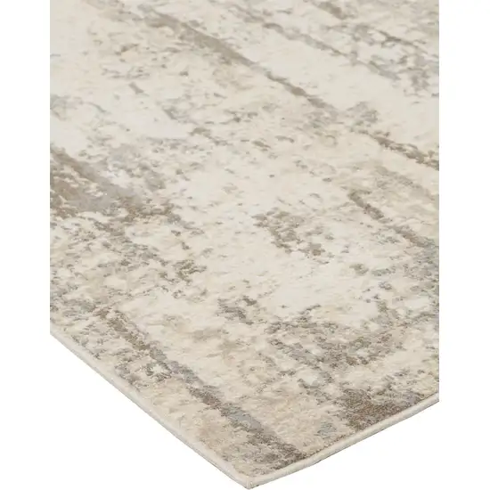 Ivory And Brown Abstract Area Rug Photo 6