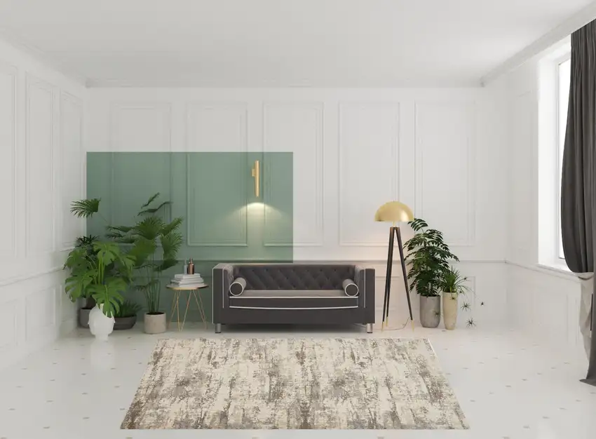 Ivory And Brown Abstract Area Rug Photo 2