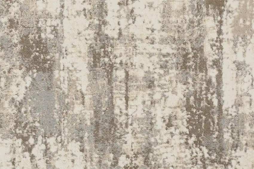 Ivory And Brown Abstract Area Rug Photo 8