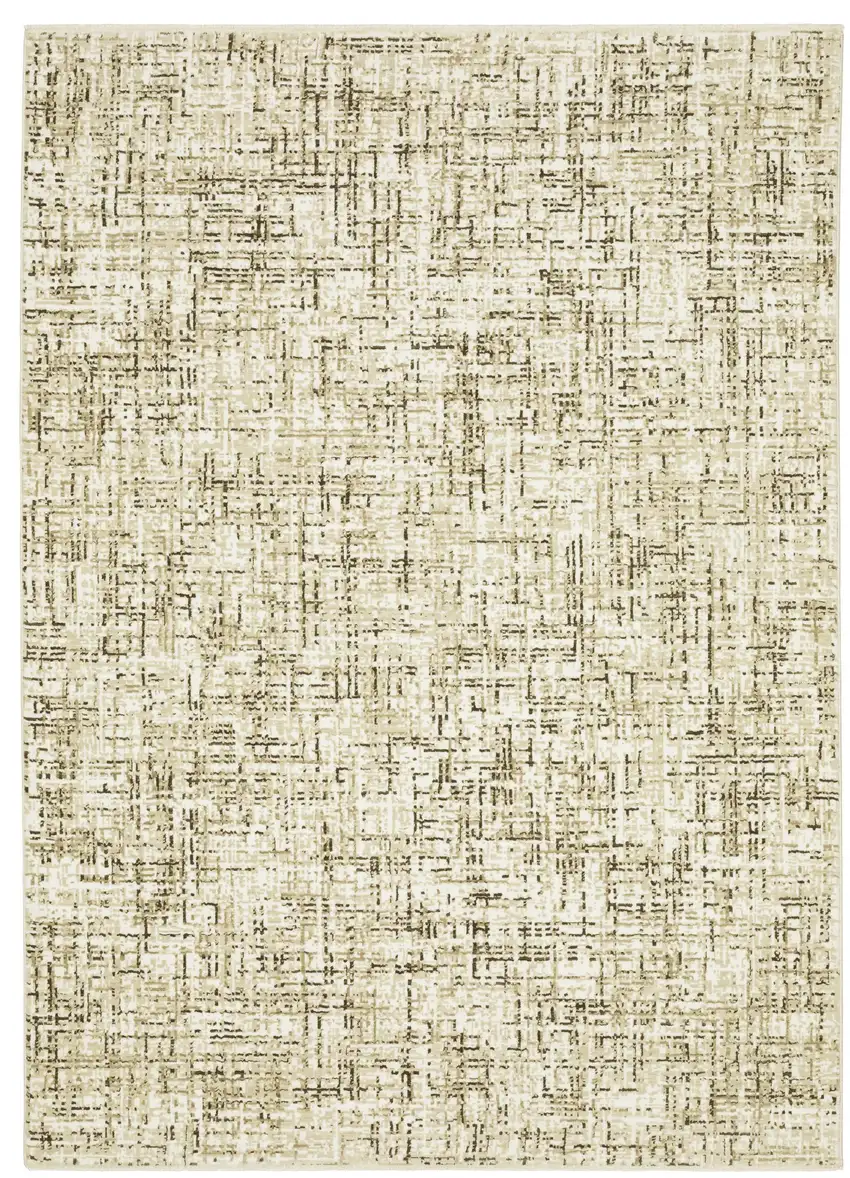 Ivory And Brown Abstract Area Rug Photo 2