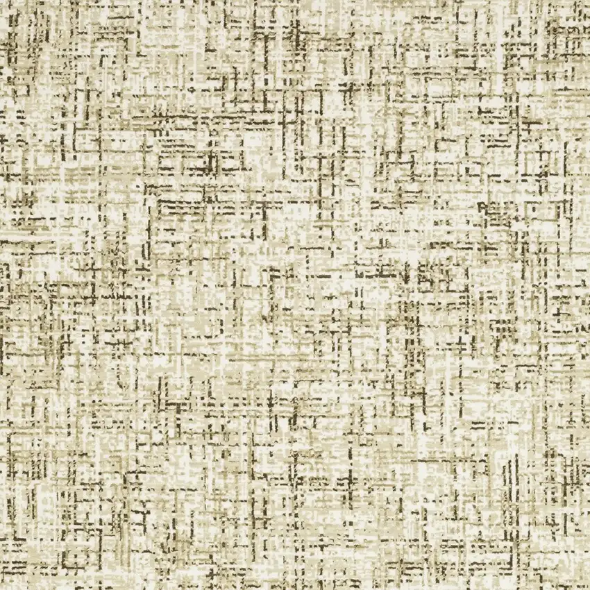 Ivory And Brown Abstract Area Rug Photo 8