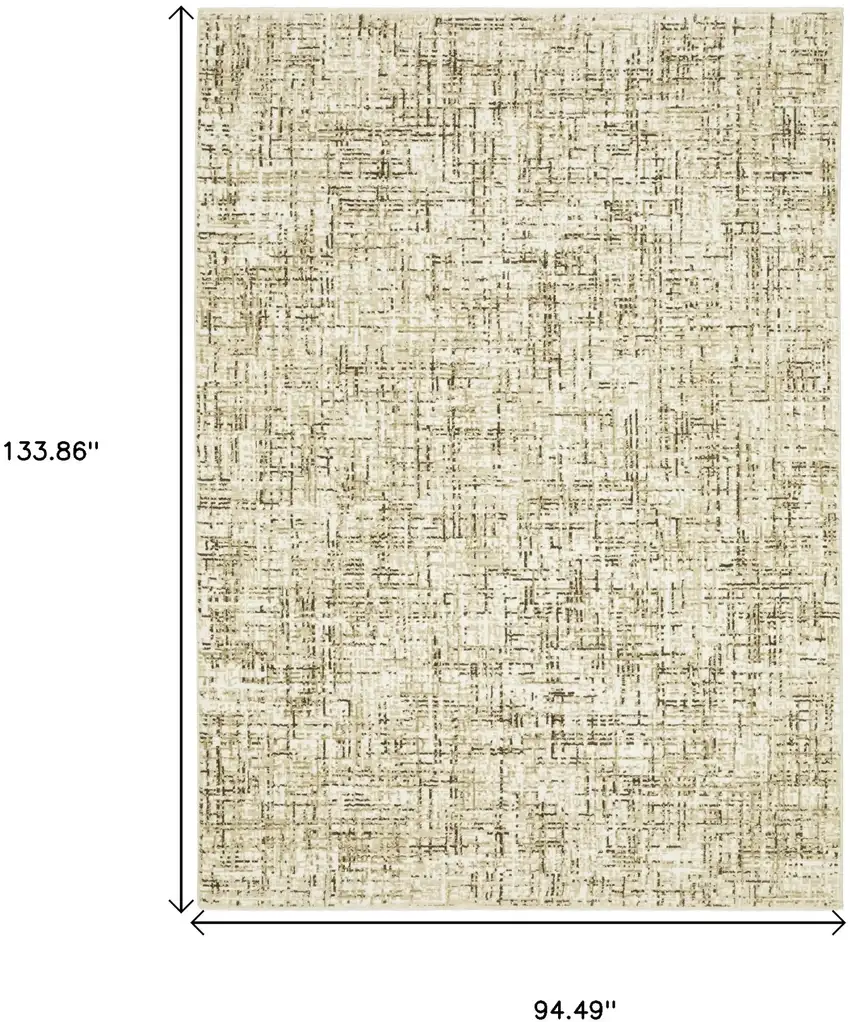 Ivory And Brown Abstract Area Rug Photo 3