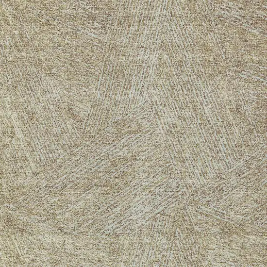 Ivory And Brown Abstract Washable Indoor Outdoor Area Rug Photo 5