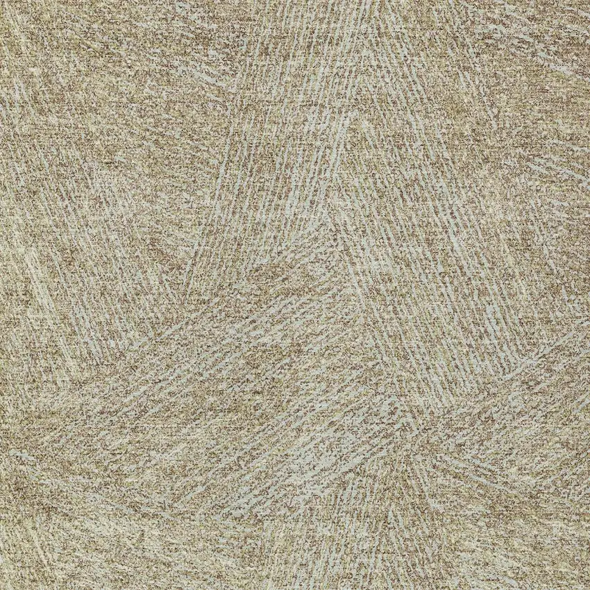 Ivory And Brown Abstract Washable Indoor Outdoor Area Rug Photo 5