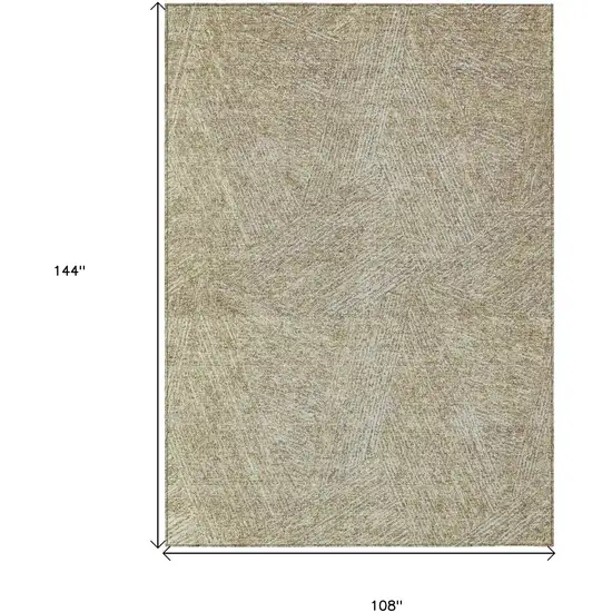 Ivory And Brown Abstract Washable Indoor Outdoor Area Rug Photo 3