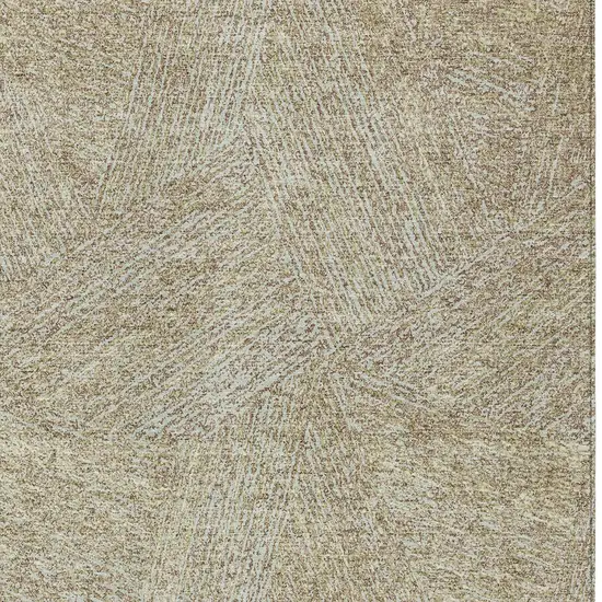 Ivory And Brown Abstract Washable Indoor Outdoor Area Rug Photo 5