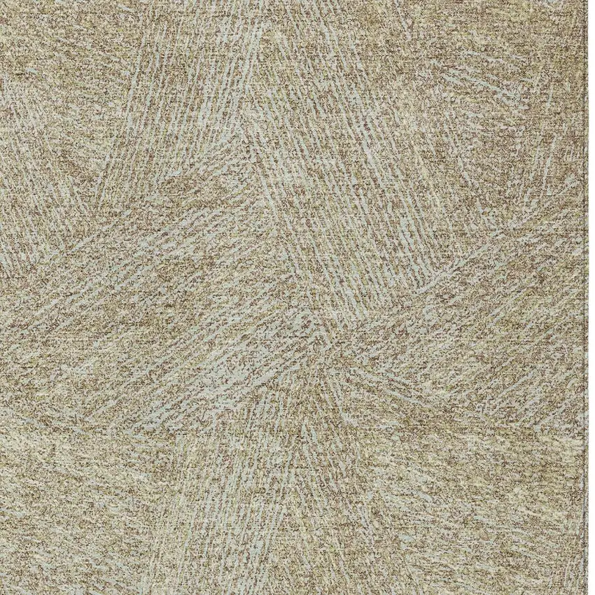 Ivory And Brown Abstract Washable Indoor Outdoor Area Rug Photo 5
