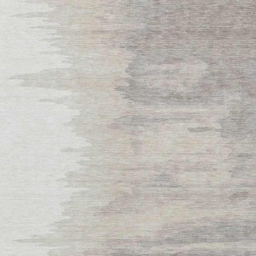Ivory And Brown Abstract Washable Indoor Outdoor Area Rug Photo 5