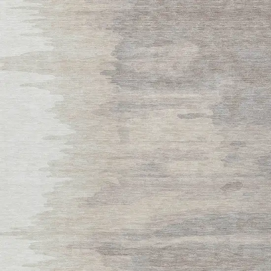 Ivory And Brown Abstract Washable Indoor Outdoor Area Rug Photo 5