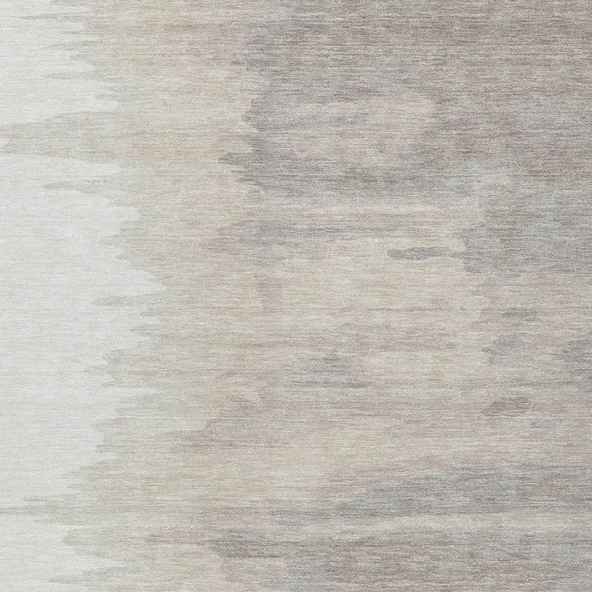 Ivory And Brown Abstract Washable Indoor Outdoor Area Rug Photo 5