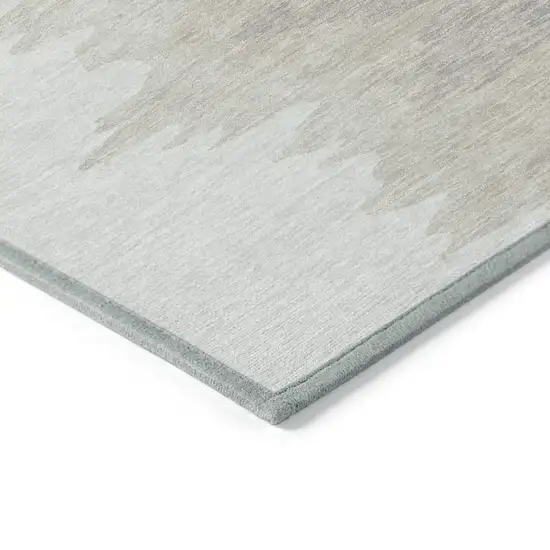 Ivory And Brown Abstract Washable Indoor Outdoor Area Rug Photo 4