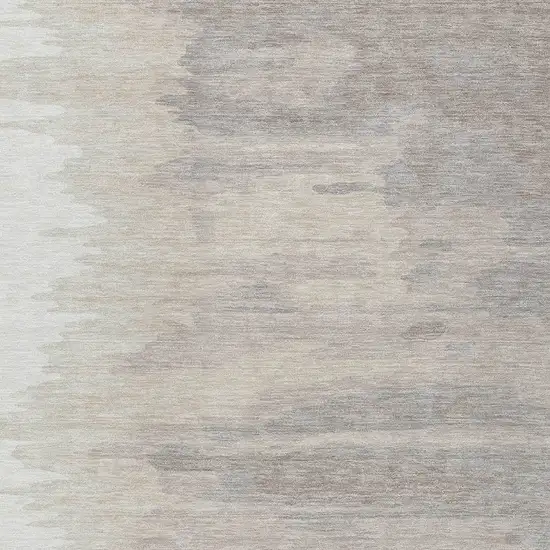 Ivory And Brown Abstract Washable Indoor Outdoor Area Rug Photo 5