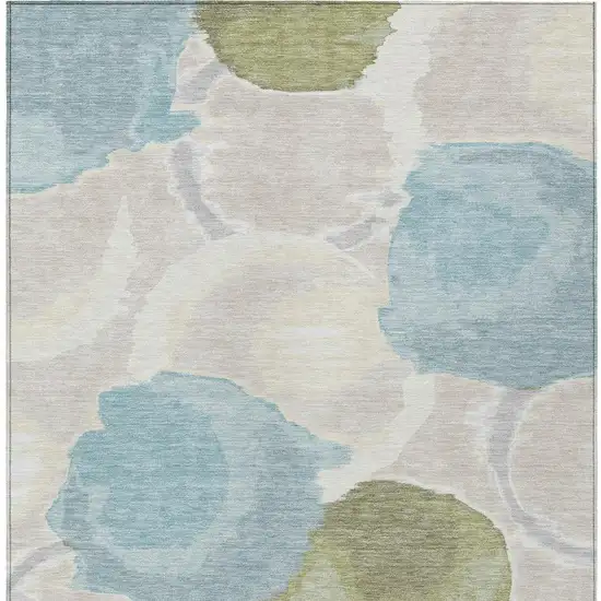 Ivory And Brown Abstract Washable Indoor Outdoor Area Rug Photo 4