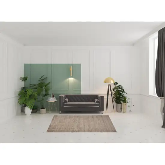 Ivory And Brown Geometric Area Rug Photo 1