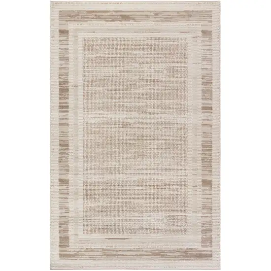 Ivory And Brown Geometric Area Rug Photo 8
