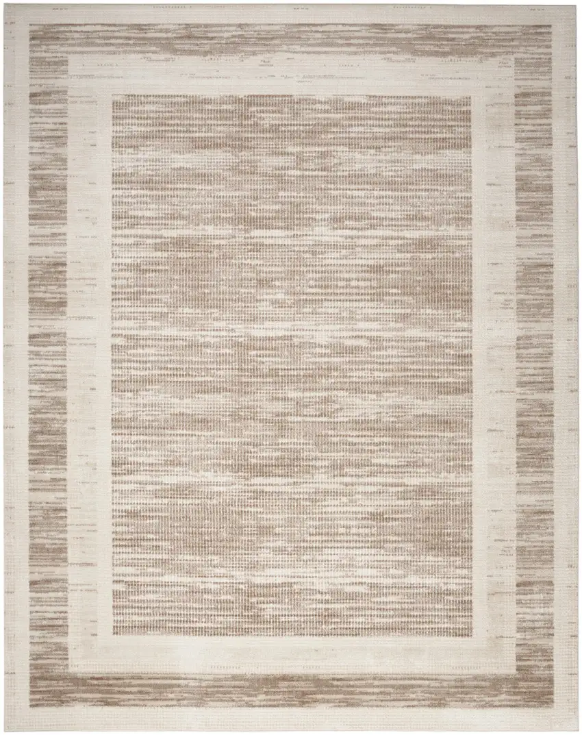 Ivory And Brown Geometric Area Rug Photo 7
