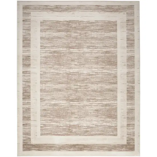 Ivory And Brown Geometric Area Rug Photo 8