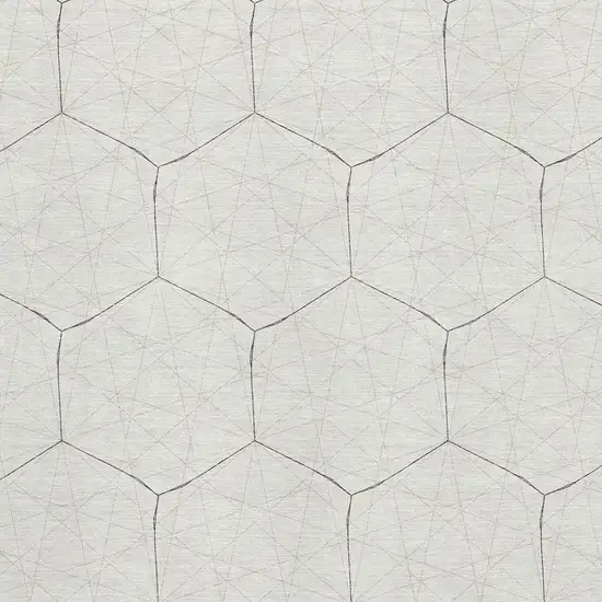 Ivory And Brown Geometric Washable Area Rug With UV Protection Photo 2