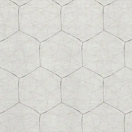 Ivory And Brown Geometric Washable Area Rug With UV Protection Photo 2