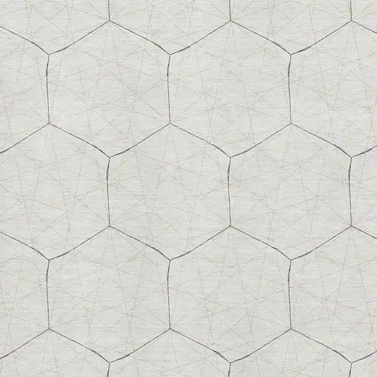 Ivory And Brown Geometric Washable Area Rug With UV Protection Photo 2