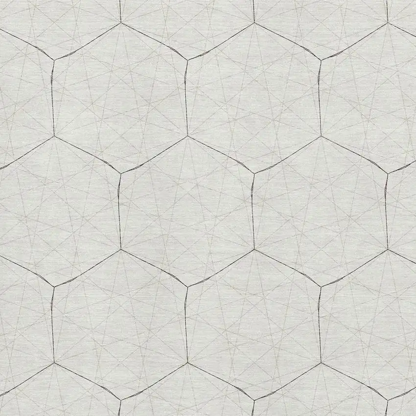 Ivory And Brown Geometric Washable Area Rug With UV Protection Photo 2