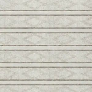 Photo of Ivory And Brown Geometric Washable Indoor Outdoor Area Rug