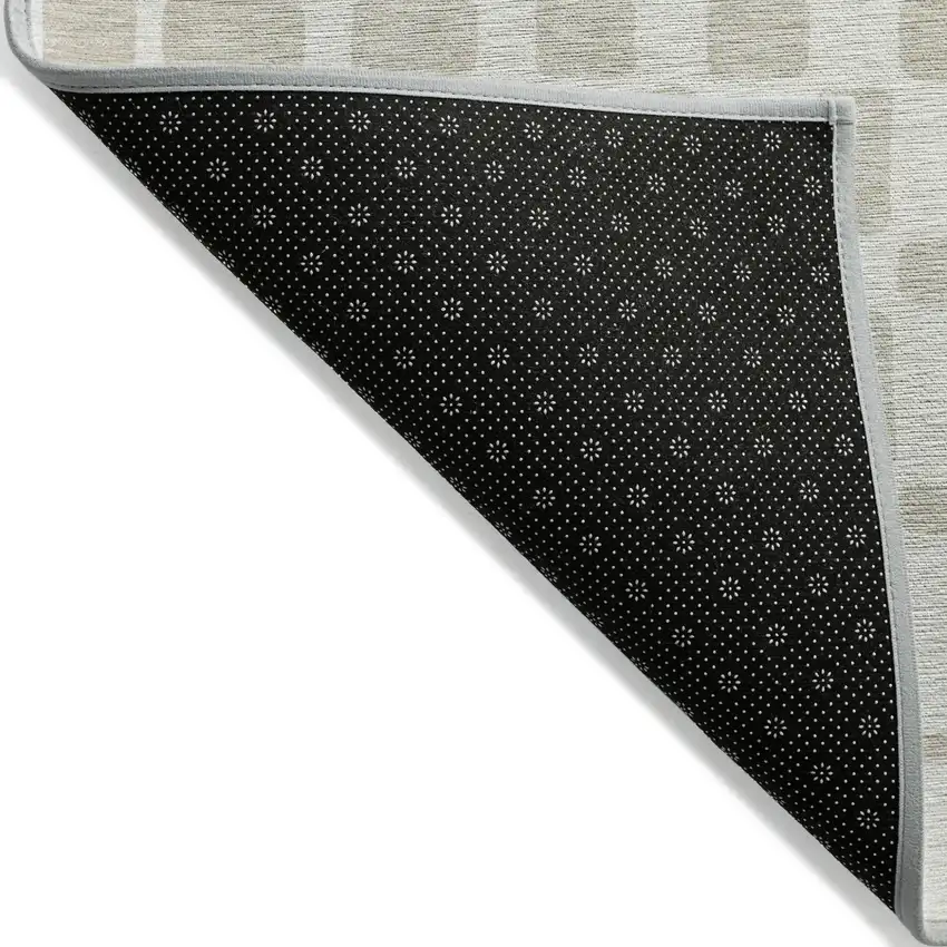 Ivory And Brown Geometric Washable Indoor Outdoor Area Rug Photo 4