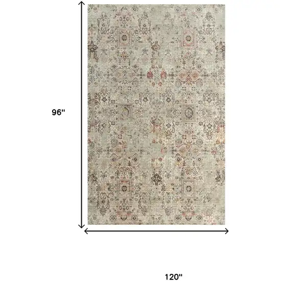 Ivory And Brown New Zealand Lambs Wool Oriental Hand Carved Handmade Area Rug Photo 6